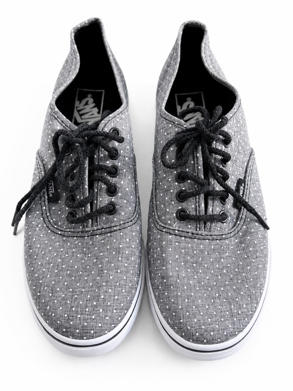 Vans Gray Polka Dot Canvas Sneakers Women’s Size (9)
